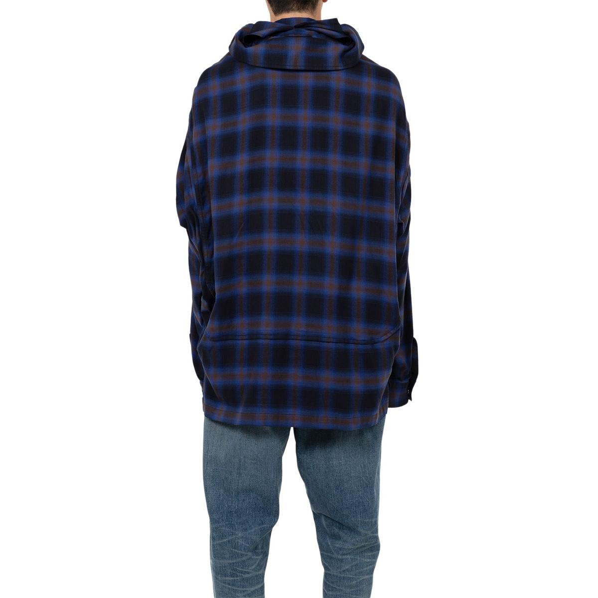 Maison Mihara Sleeve Layered Check Shirt