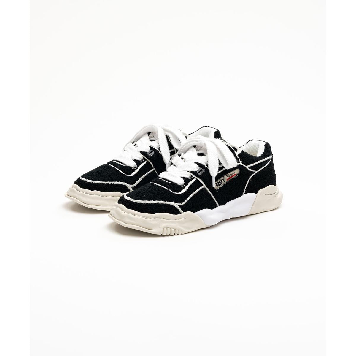 Maison Mihara Yasuhiro "PARKER" Black Chenille Embroidey Canvas Low-top Sneaker