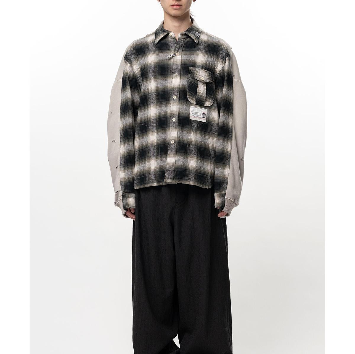 Maison Mihara Front Back Combined Check Shirt