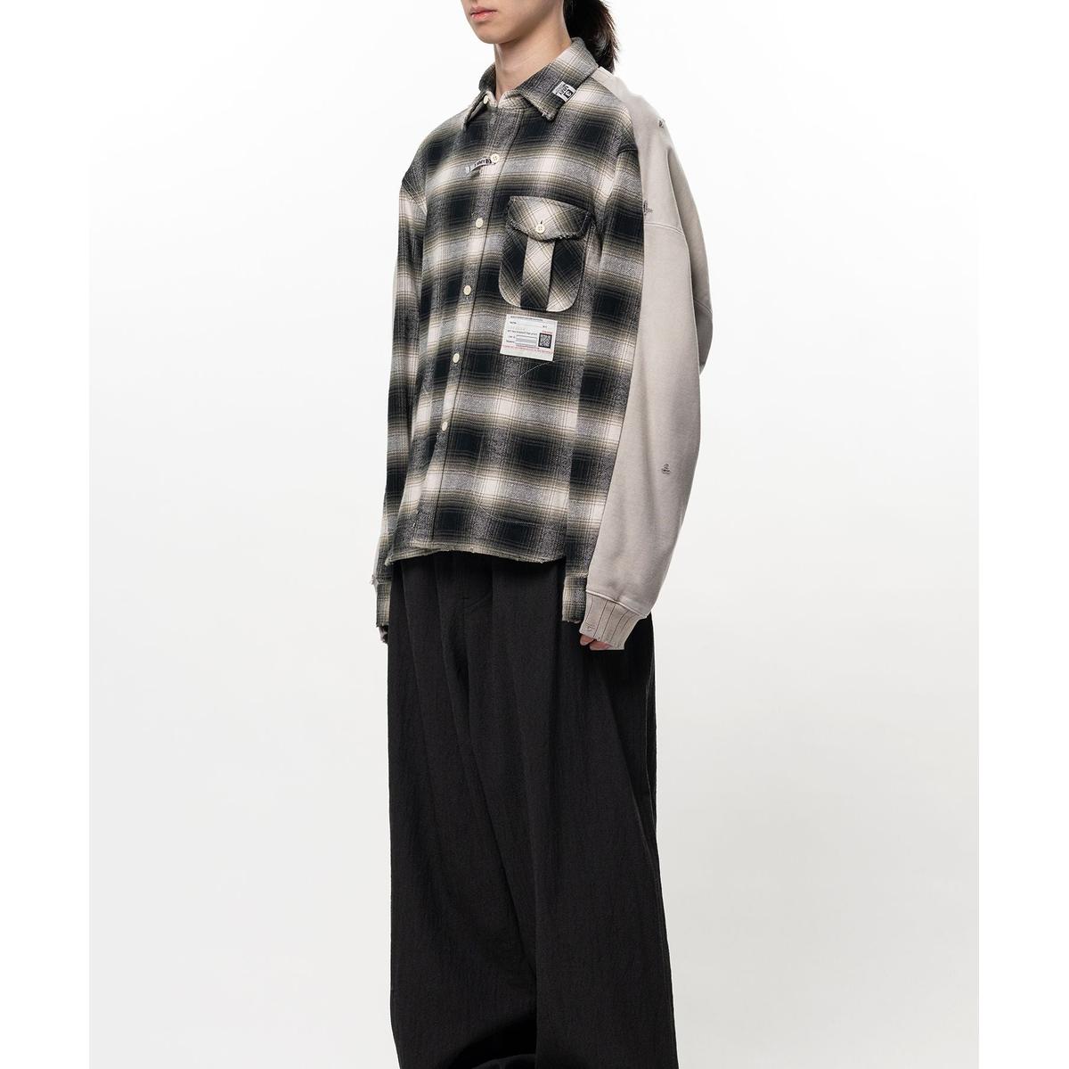 Maison Mihara Front Back Combined Check Shirt