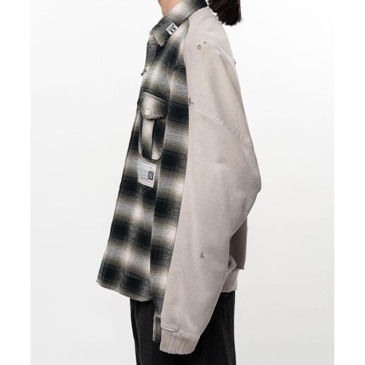 Maison Mihara Front Back Combined Check Shirt
