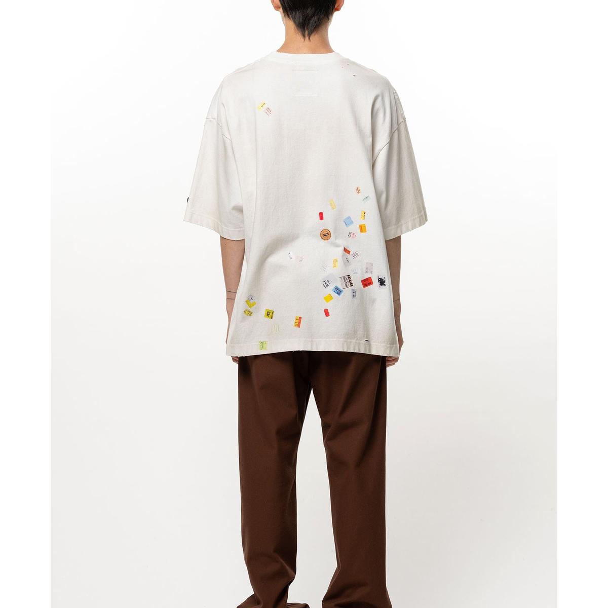 Maison Mihara Price Tag Sticker Printed T-shirt