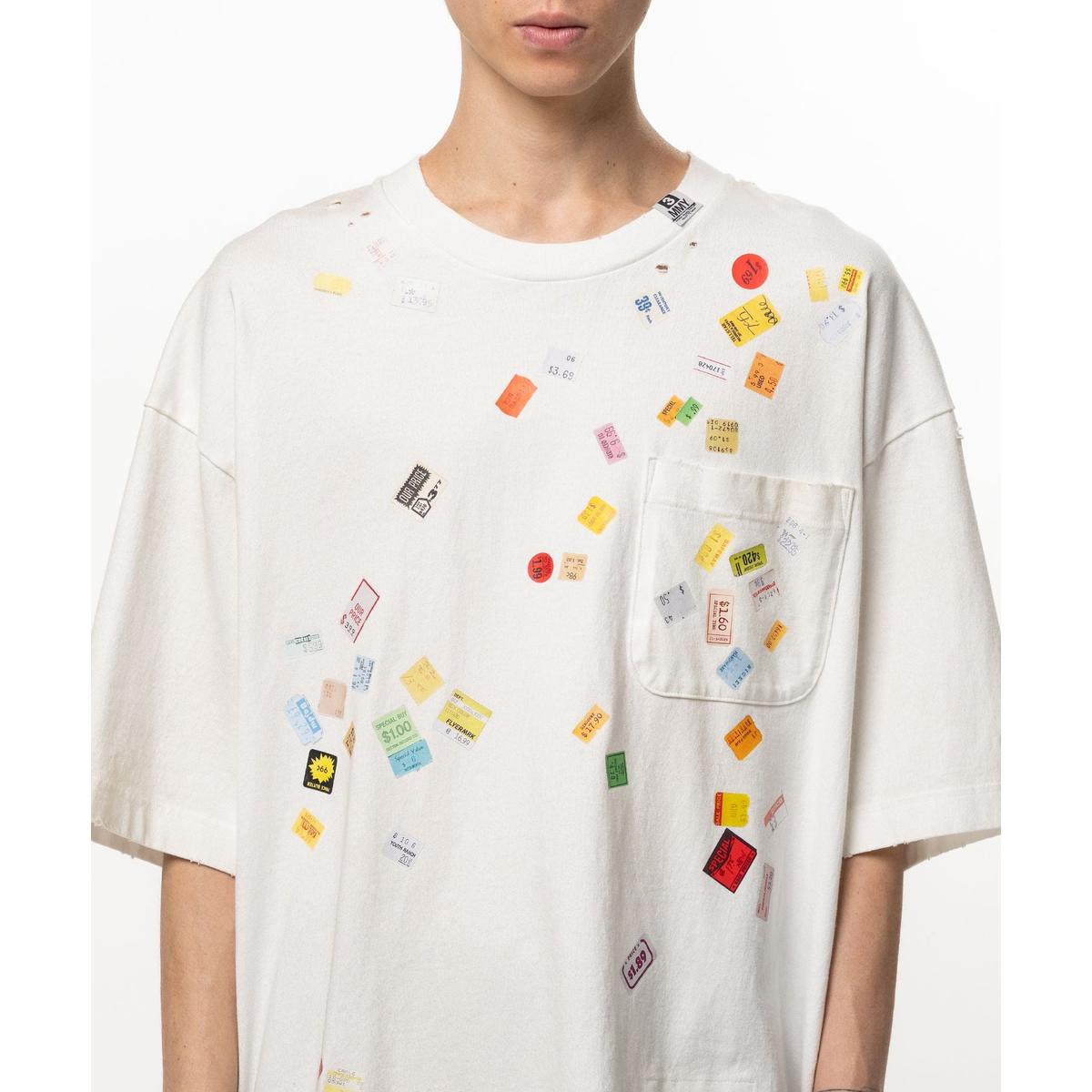 Maison Mihara Price Tag Sticker Printed T-shirt