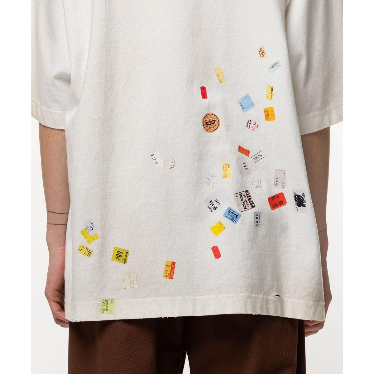 Maison Mihara Price Tag Sticker Printed T-shirt