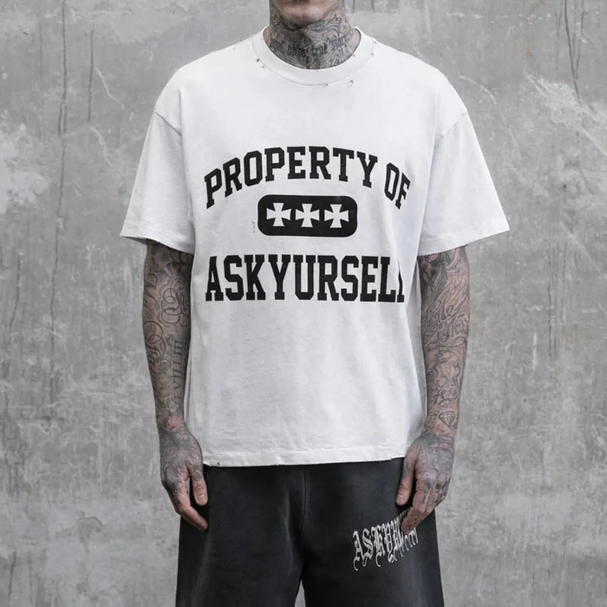 ASKYURSELF Property T-Shirt in Vintage White