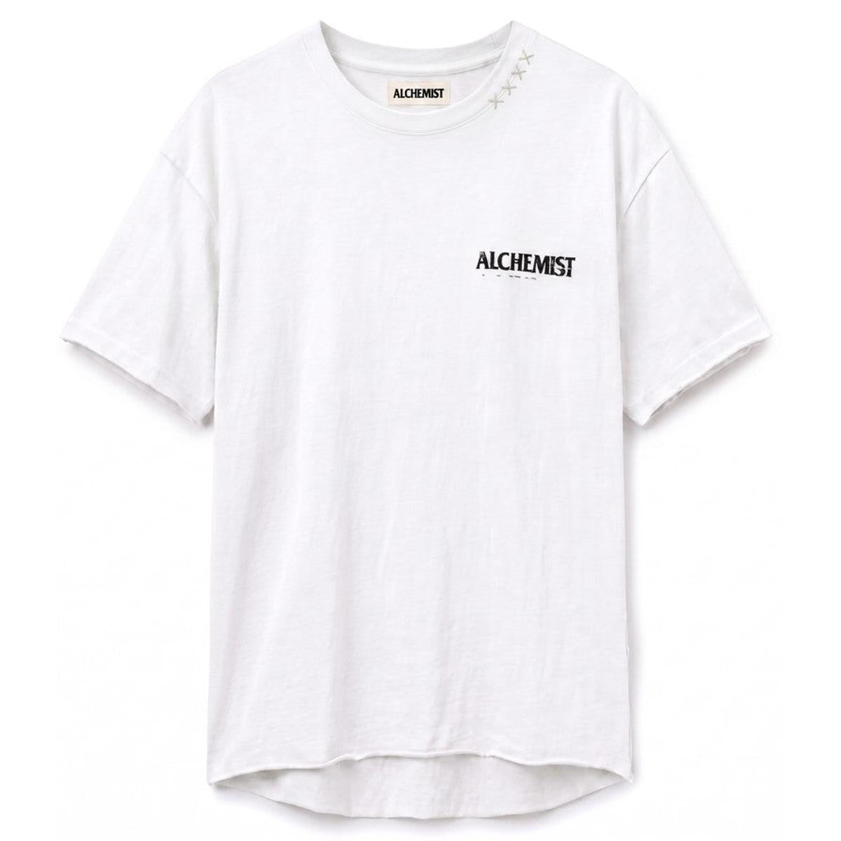 Alchemist Distressed Logo T-Shirt in Optic White