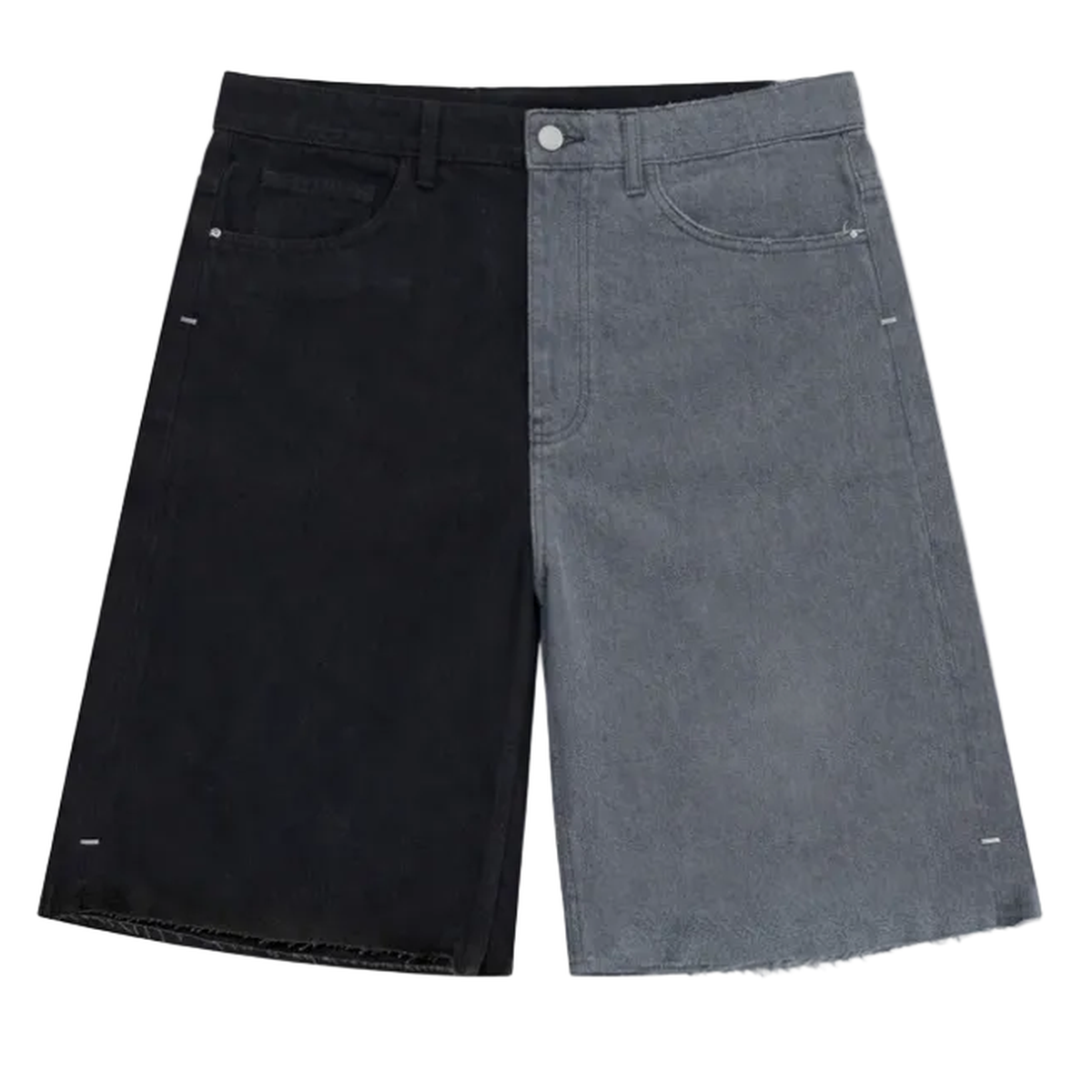 ASKYURSELF Split Baggy Jeans Shorts in Black
