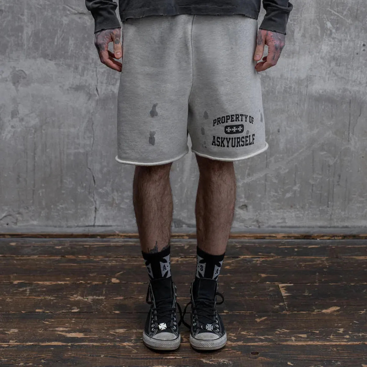 ASKYURSELF Property Fleece Shorts in Vintage Grey