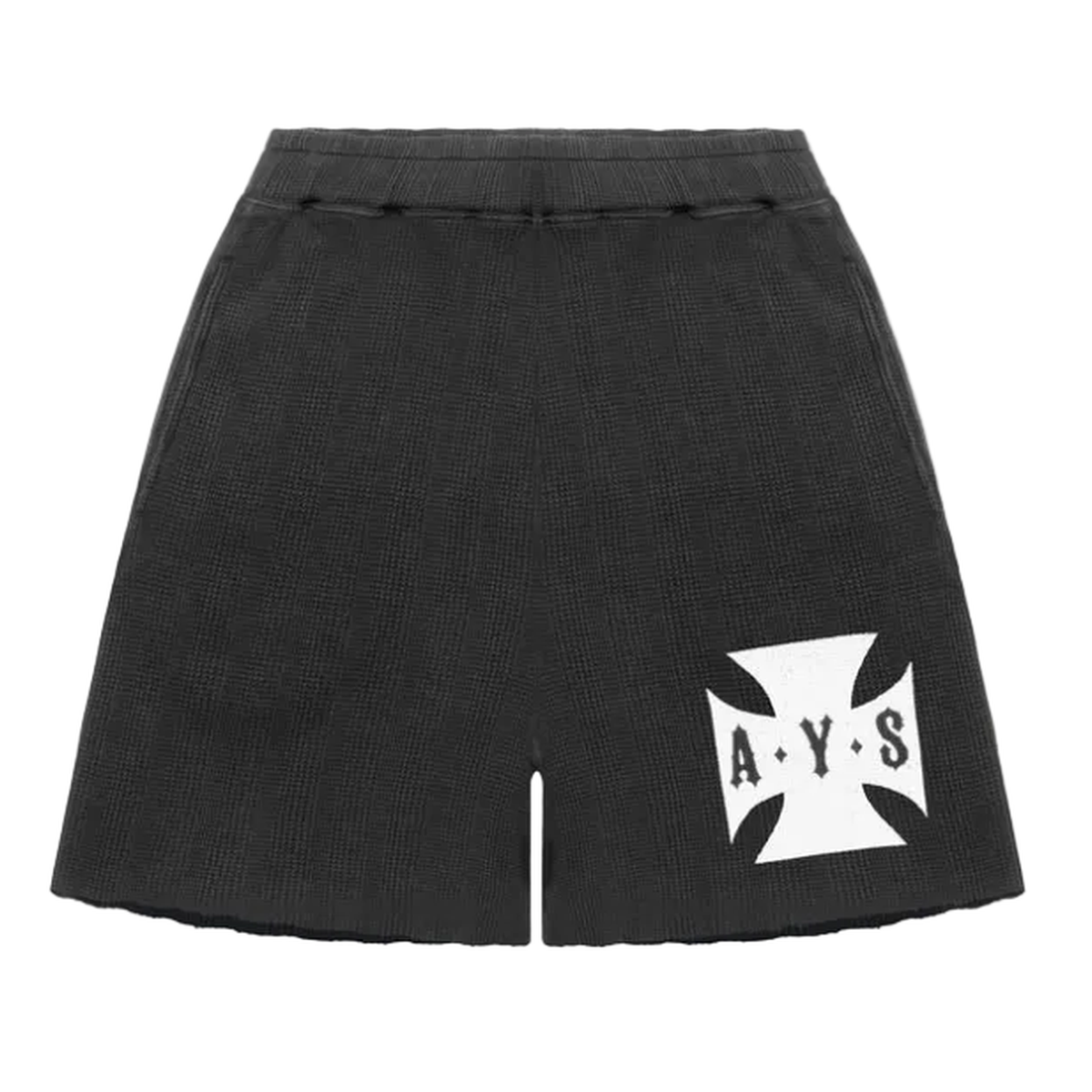 ASKYURSELF Cross Waffle Vintage Shorts in Vintage Black