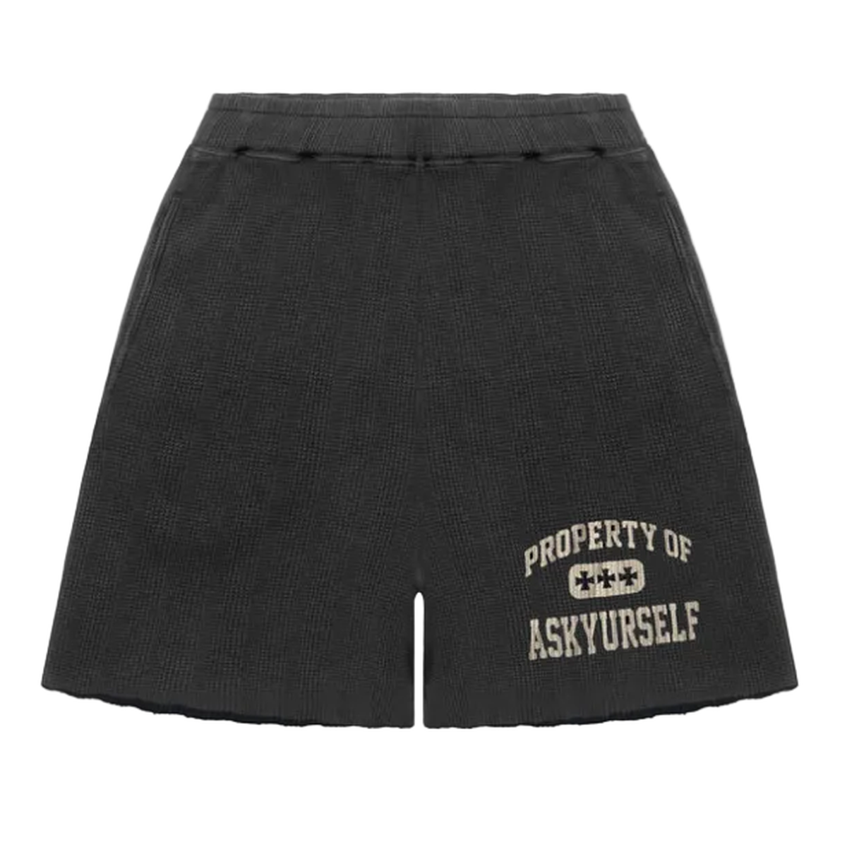 ASKYURSELF Property Waffle Vintage Shorts in Vintage Black