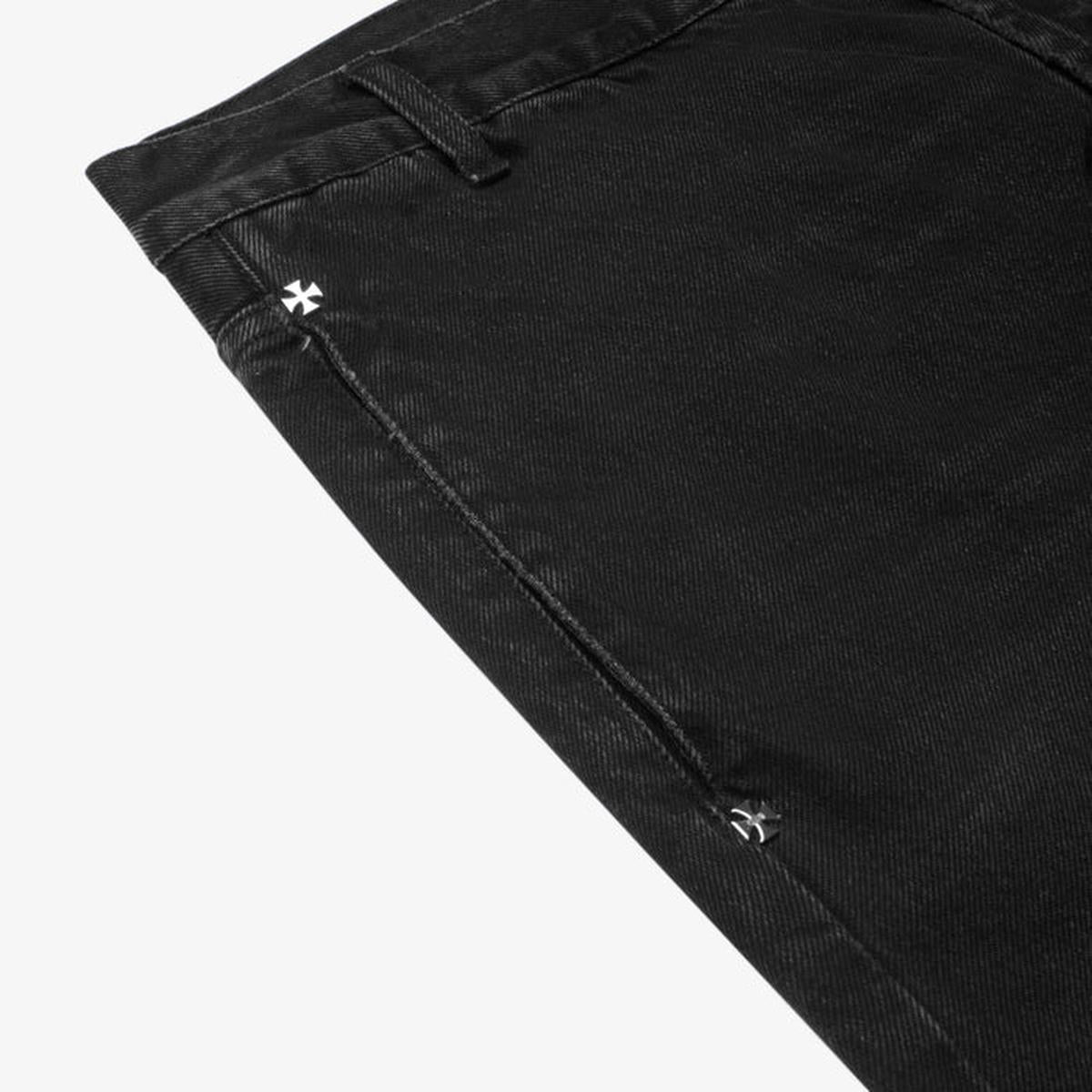 ASKYURSELF Cross Patch Baggy Jeans in Washed Black