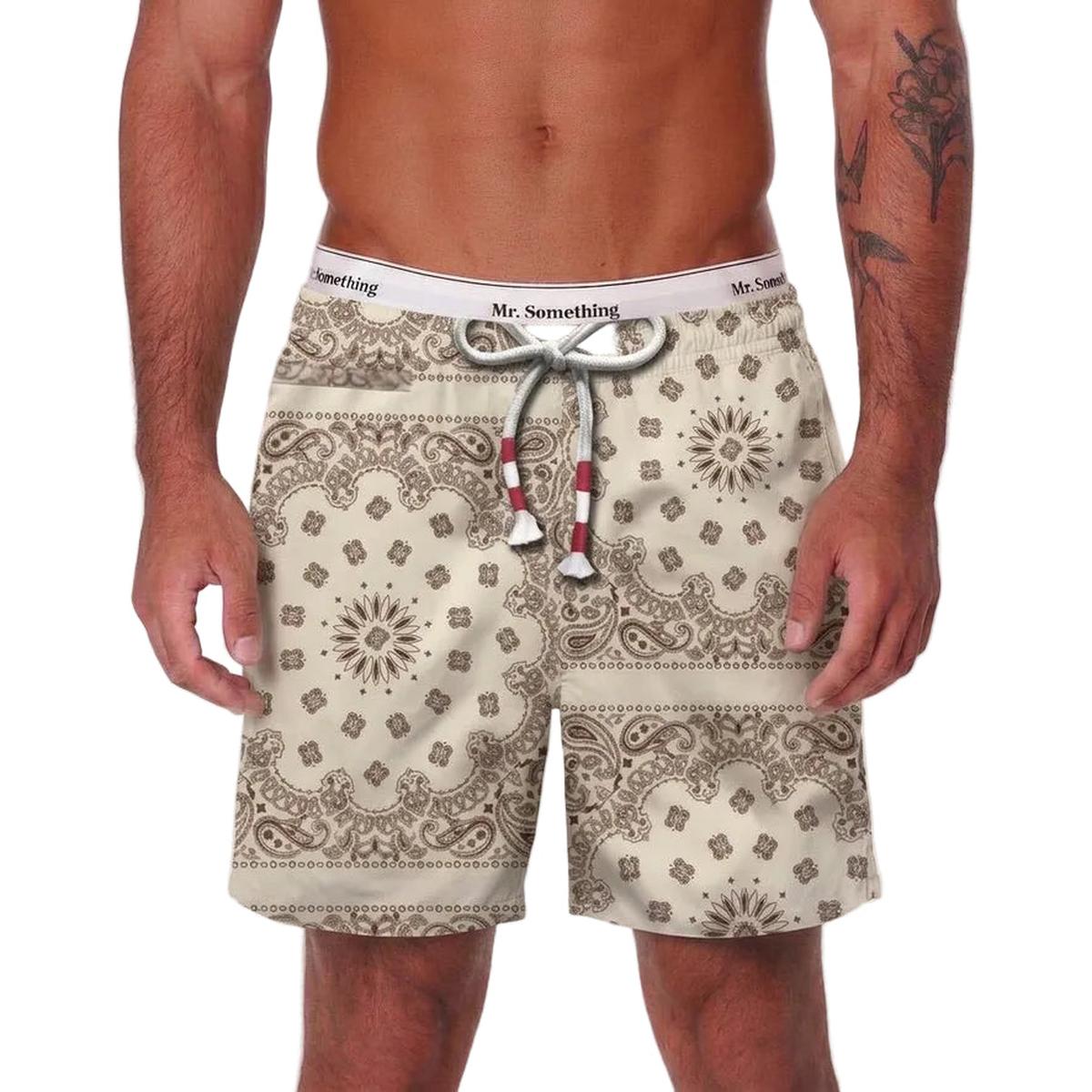 MC2 Saint Barth Caprese Swim Shorts in Ivory Bandana Print