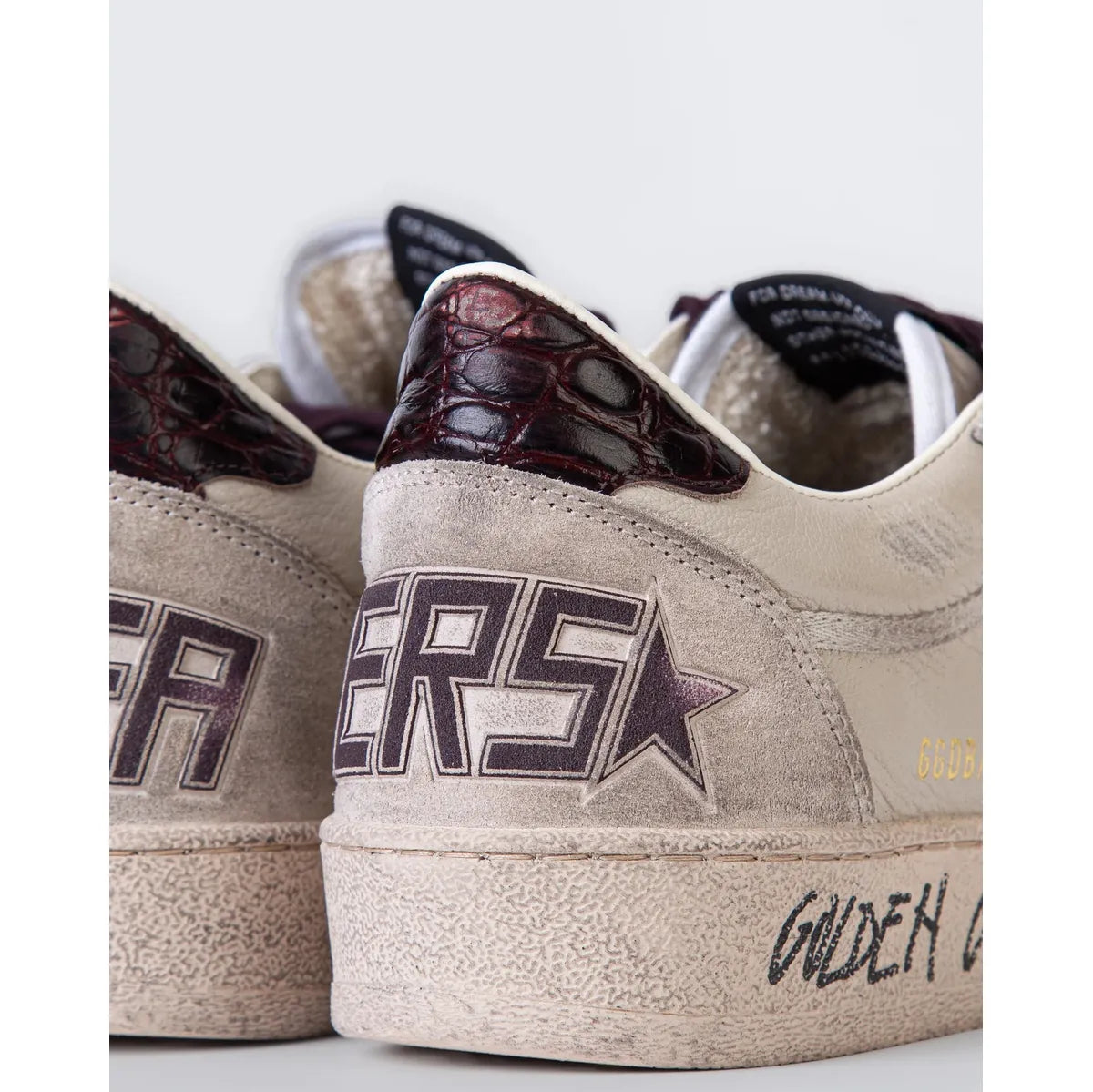 Golden Goose Ball Star Nappa Upper Suede Toe And Spur Nylon Tongue Printed Leather Star And Heel