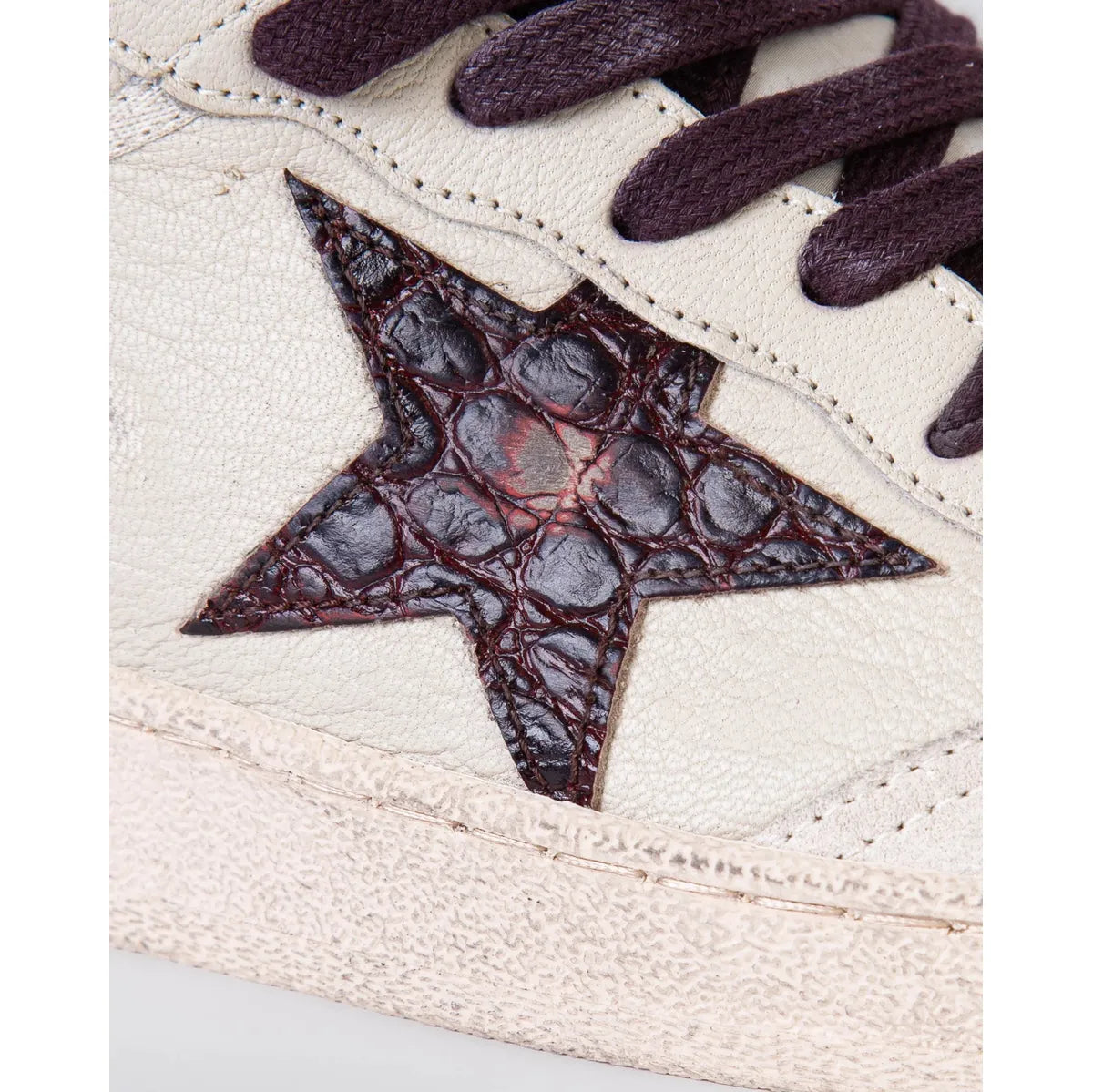Golden Goose Ball Star Nappa Upper Suede Toe And Spur Nylon Tongue Printed Leather Star And Heel