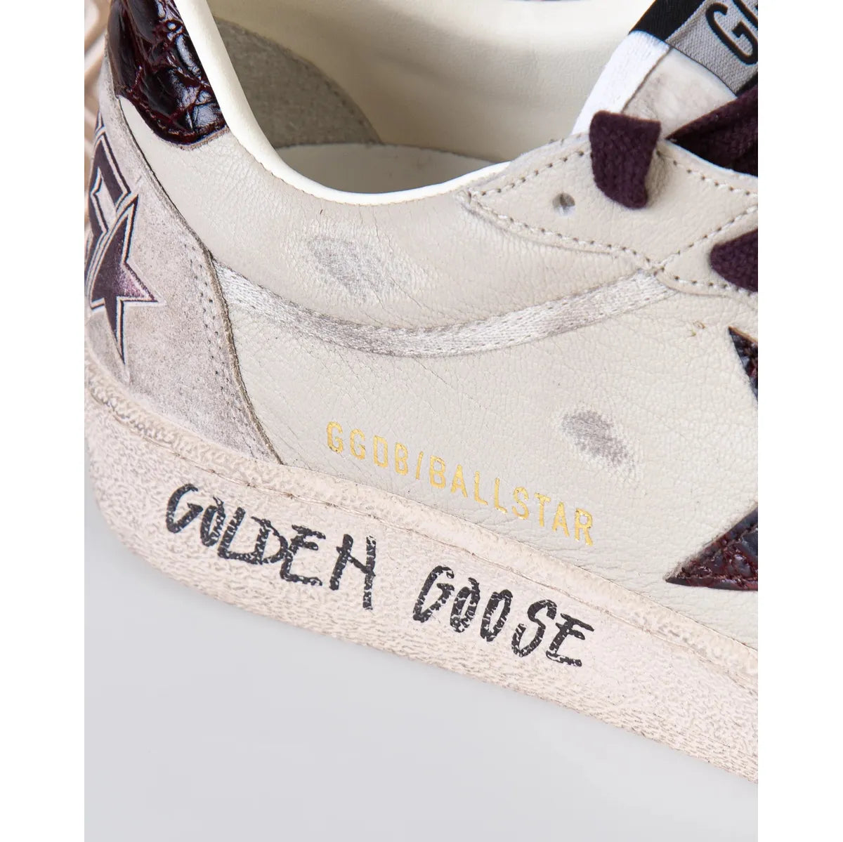 Golden Goose Ball Star Nappa Upper Suede Toe And Spur Nylon Tongue Printed Leather Star And Heel