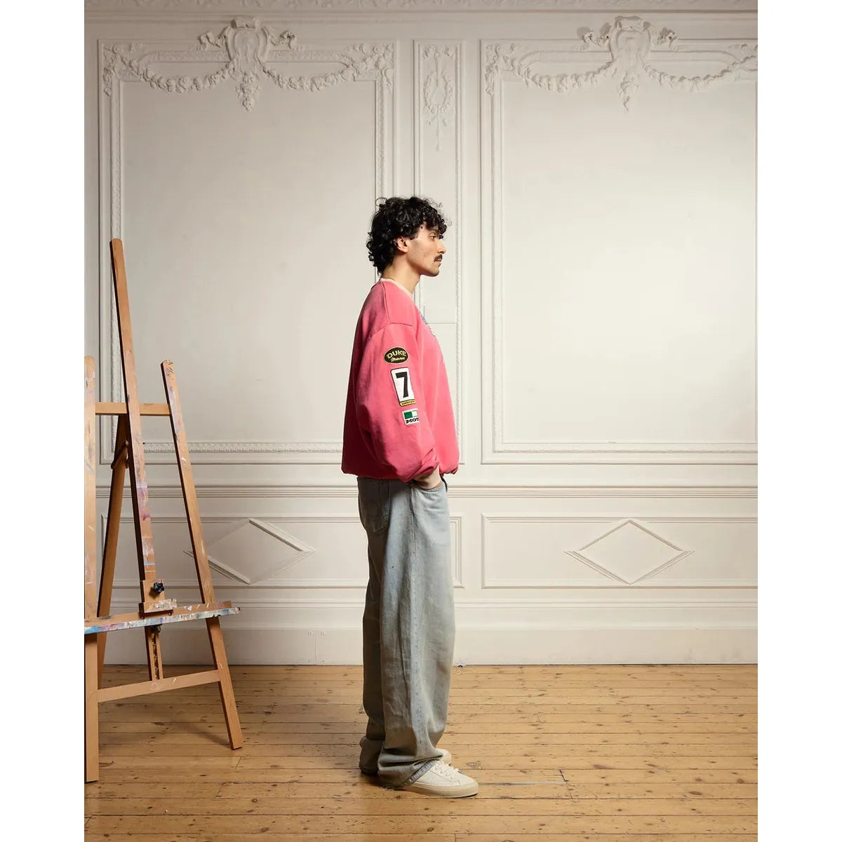 Duke + Dexter DR4 Racing Patch Red + Oat Marl Sweatshirt