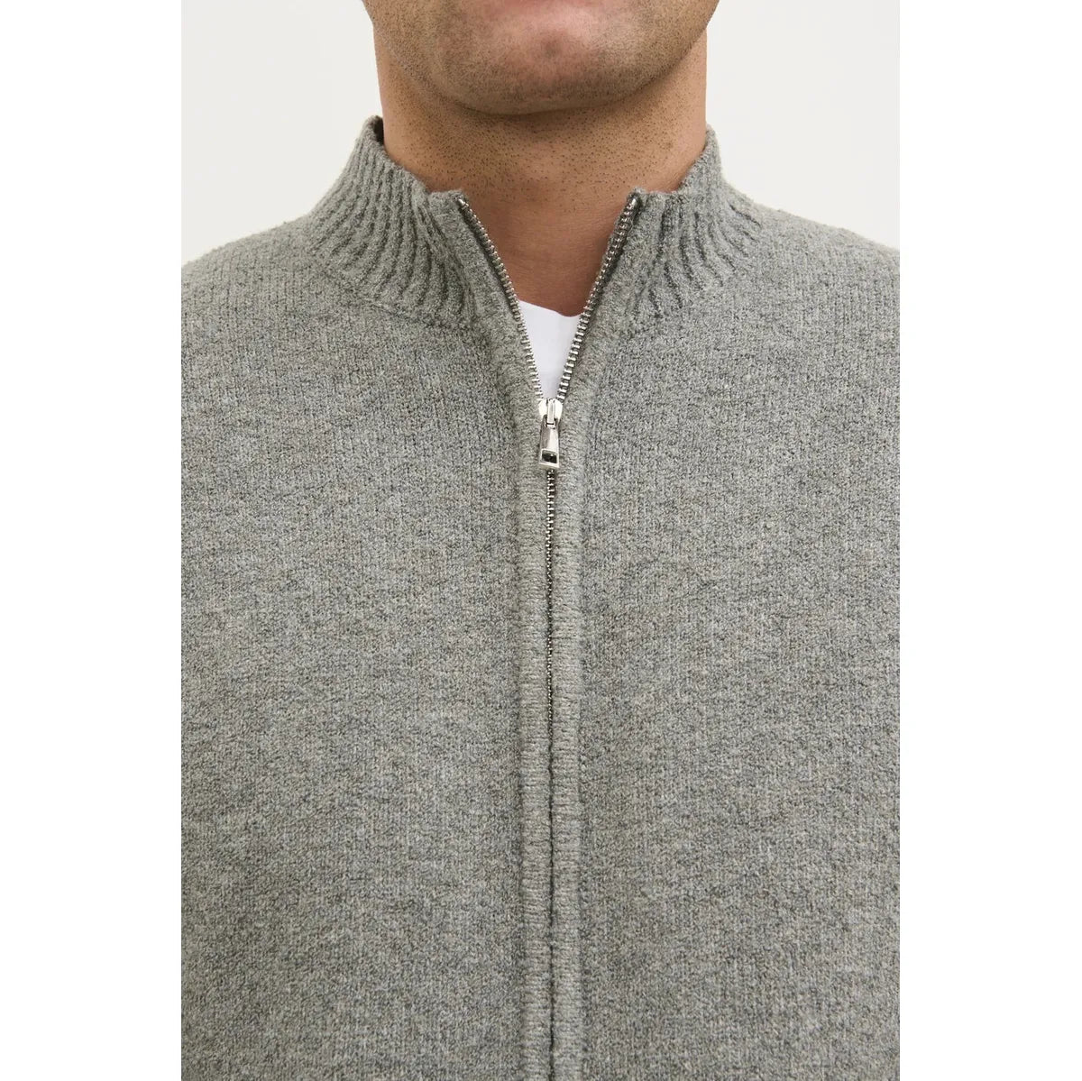 NOBL Alfred Boucle Zip Through Knit Jacket