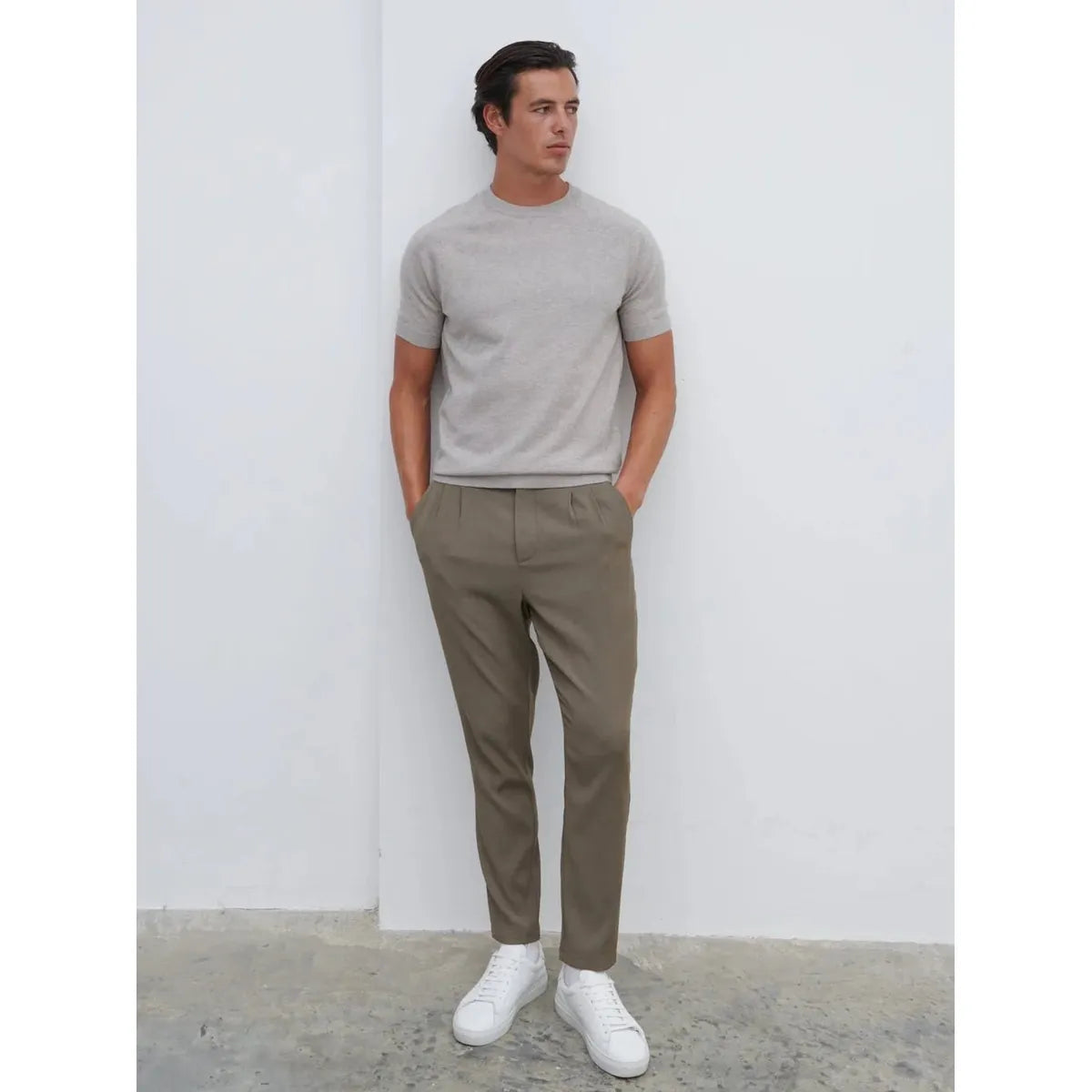 NOBL Archer Knit Top Light Taupe