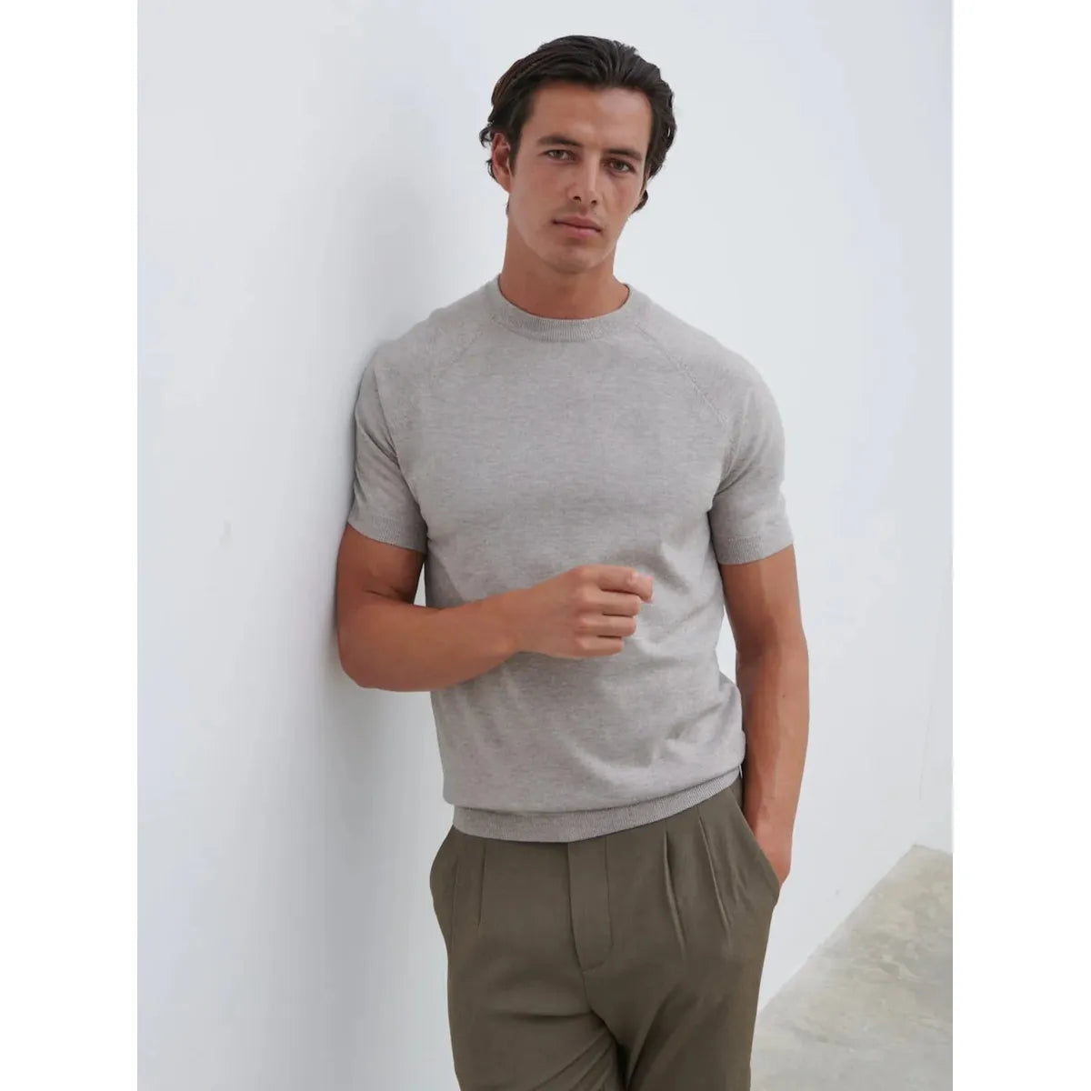 NOBL Archer Knit Top Light Taupe