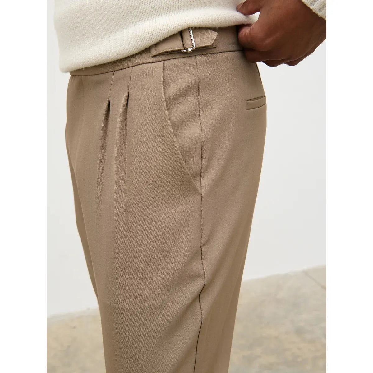 NOBL Axton Tailored Trousers Beige