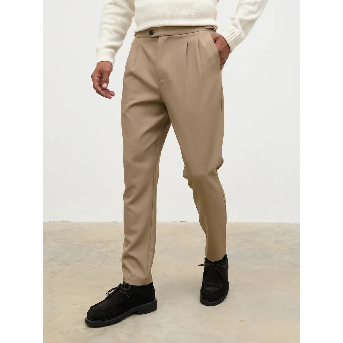 NOBL Axton Tailored Trousers Beige