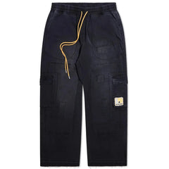 Diet Starts Monday Repair Cargo Trousers in Vintage Black