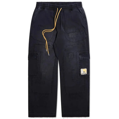 Diet Starts Monday Repair Cargo Trousers in Vintage Black