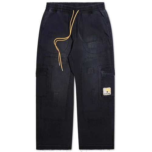 Diet Starts Monday Repair Cargo Trousers in Vintage Black