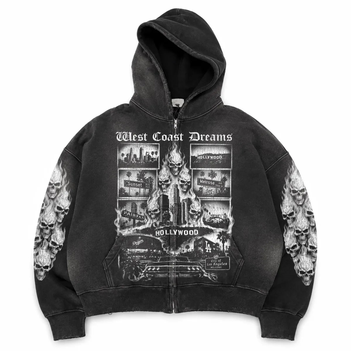 AMÏS ET FLEÚRS “West Coast Dreams ” Zip Hoodie