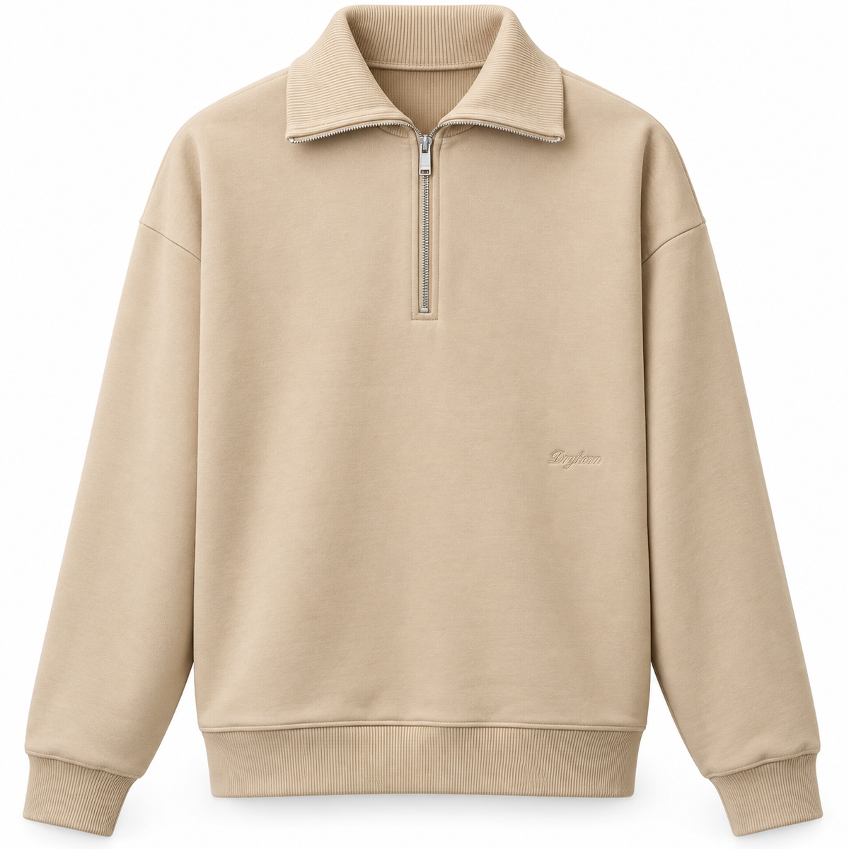 Drykorn Kailep Beige Half Zip Sweatshirt
