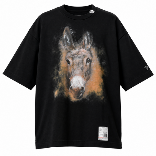 Maison Mihara Yasuhiro Horse Print T-Shirt in Black