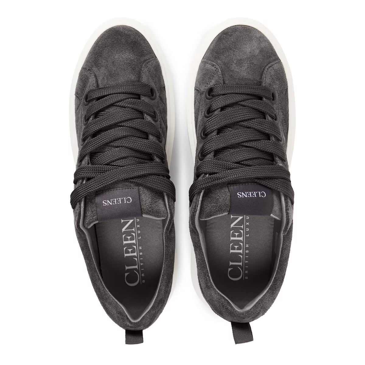 Cleens Ace Woven Suede Sneakers in Graphite