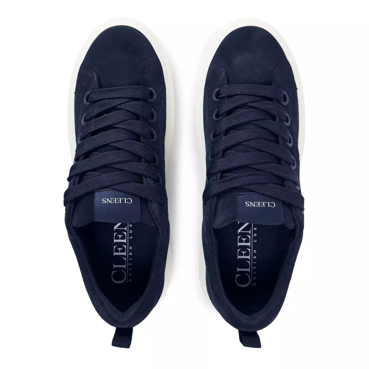 Cleens Ace Woven Suede Sneakers in Midnight