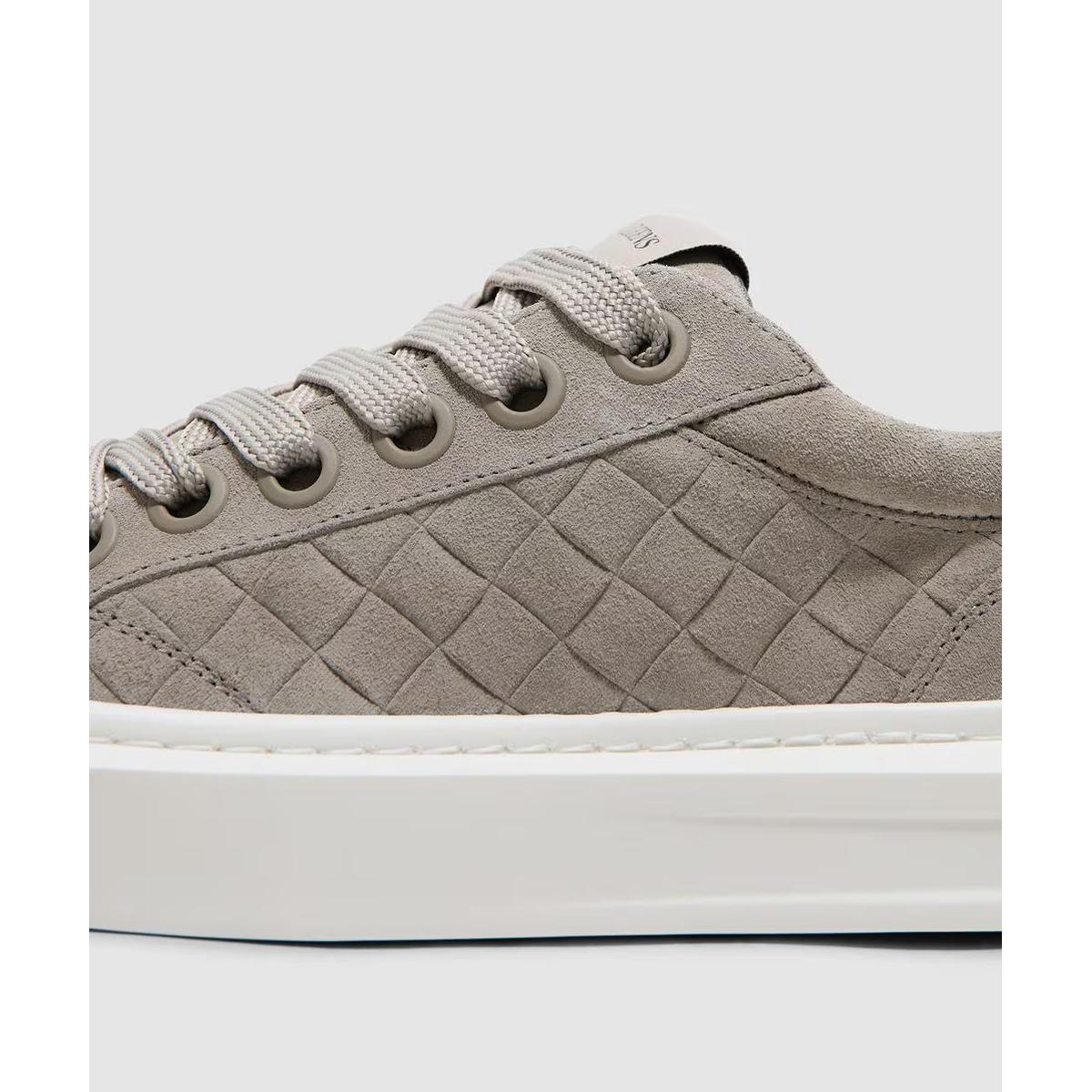 Cleens Ace Woven Suede Sneakers in Dune