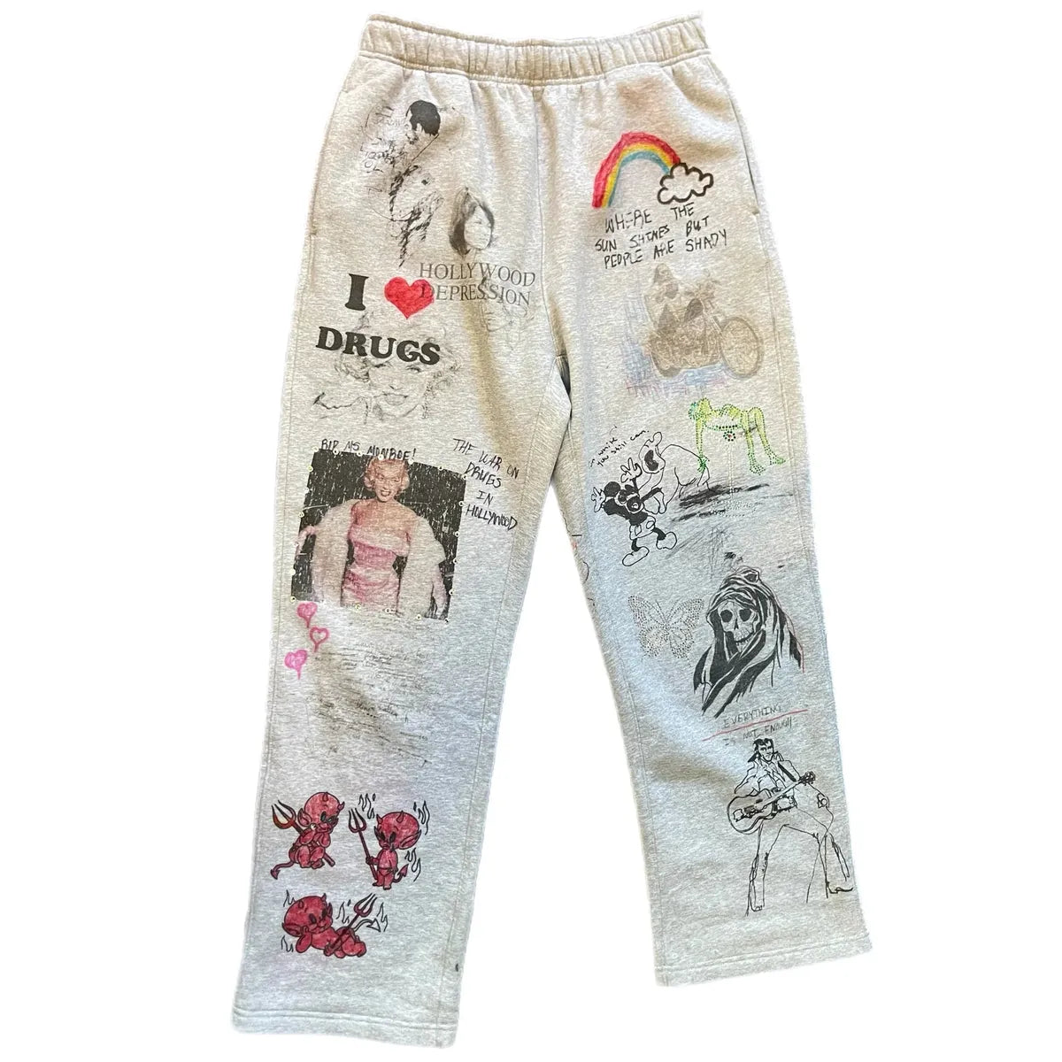 AMIS ET FLEURS Sketchbook Grey Sweatpants