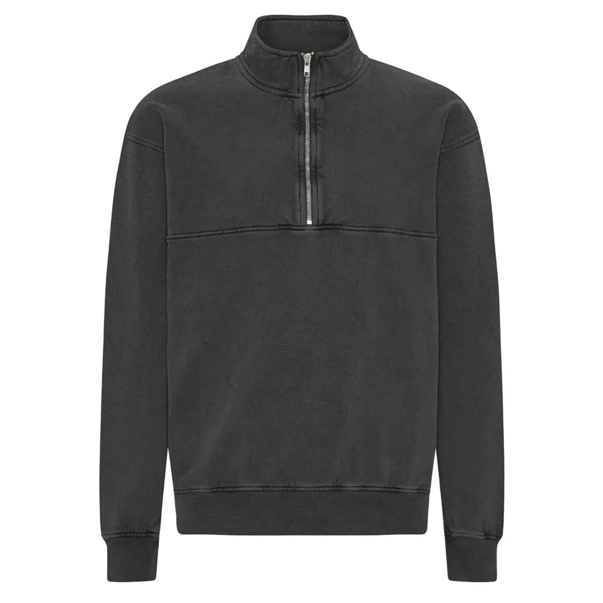 Colorful Standard Organic Quarter Zip in Faded Black