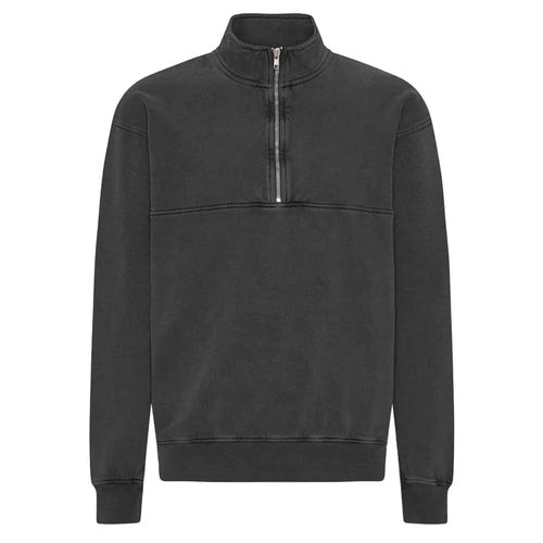 Colorful Standard Organic Quarter Zip in Faded Black