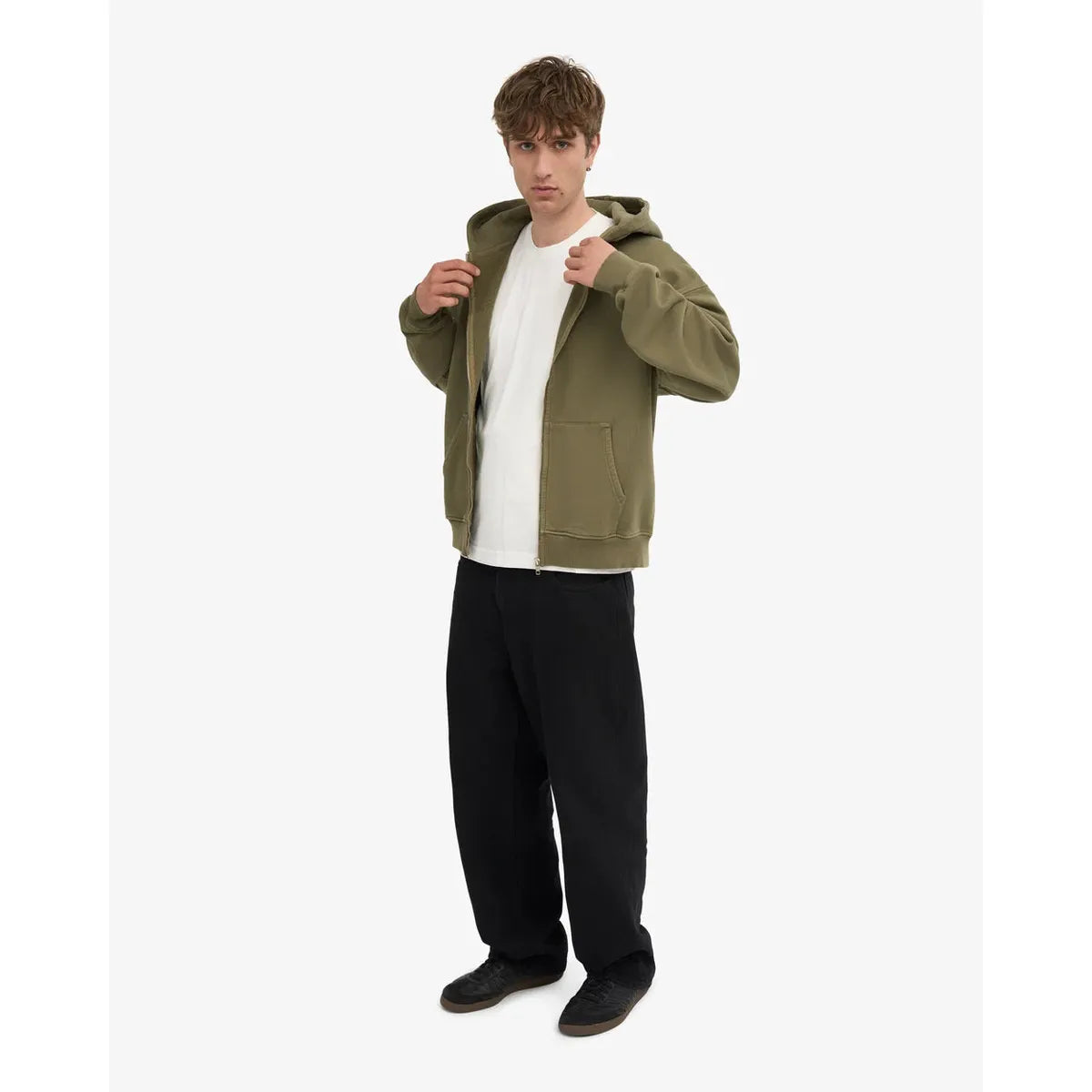 Colorful Standard Organic Oversized Zip Hood - Dusty Olive