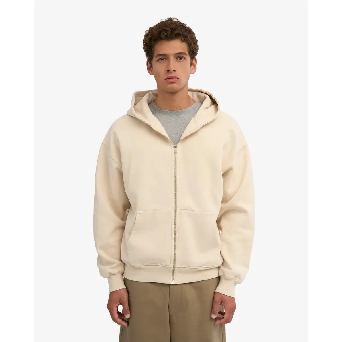 Colorful Standard Organic Oversized Zip Hood - Ivory White