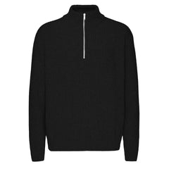 Colorful Standard Merino Quarter Zip in Deep Black