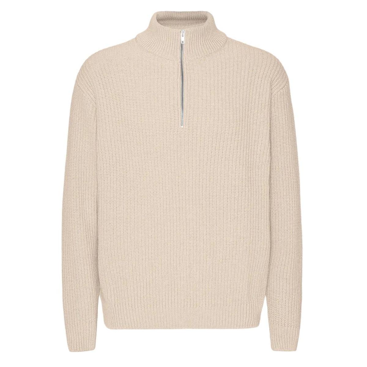 Colorful Standard Merino Quarter Zip in Ivory White