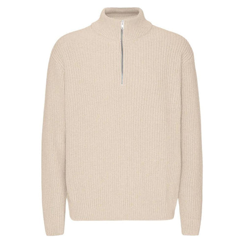 Colorful Standard Merino Quarter Zip in Ivory White