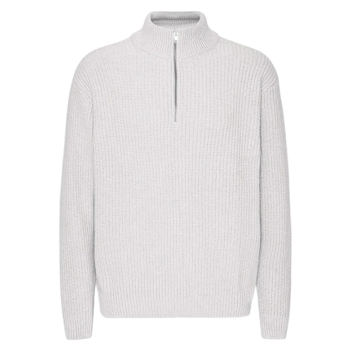 Colorful Standard Merino Quarter Zip in Snow Melange