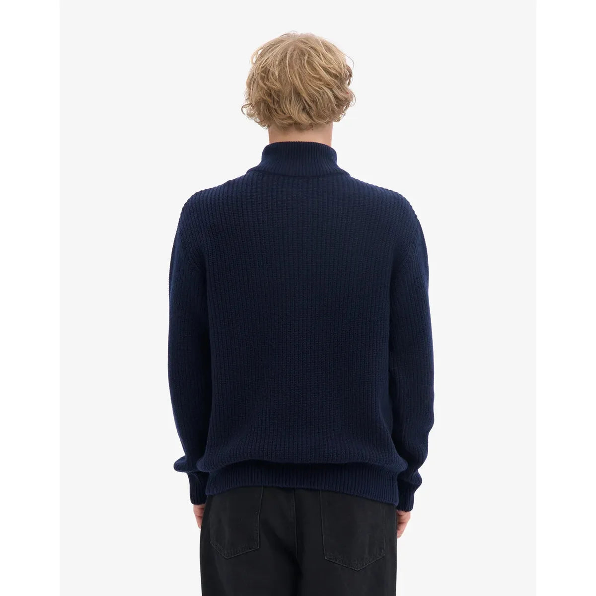 Colorful Standard Merino Quarter Zip - Navy Blue