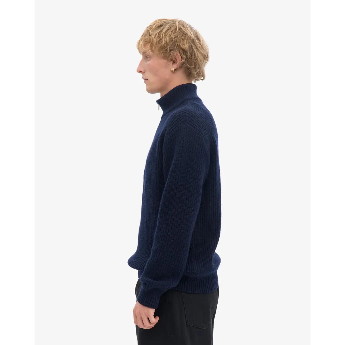Colorful Standard Merino Quarter Zip - Navy Blue
