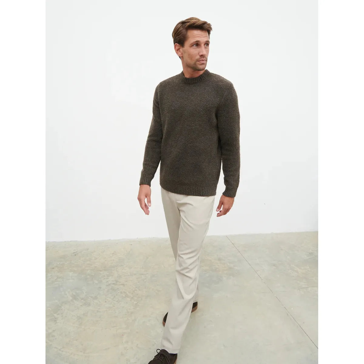 NOBL Cameron Crew Neck Jumper Brown