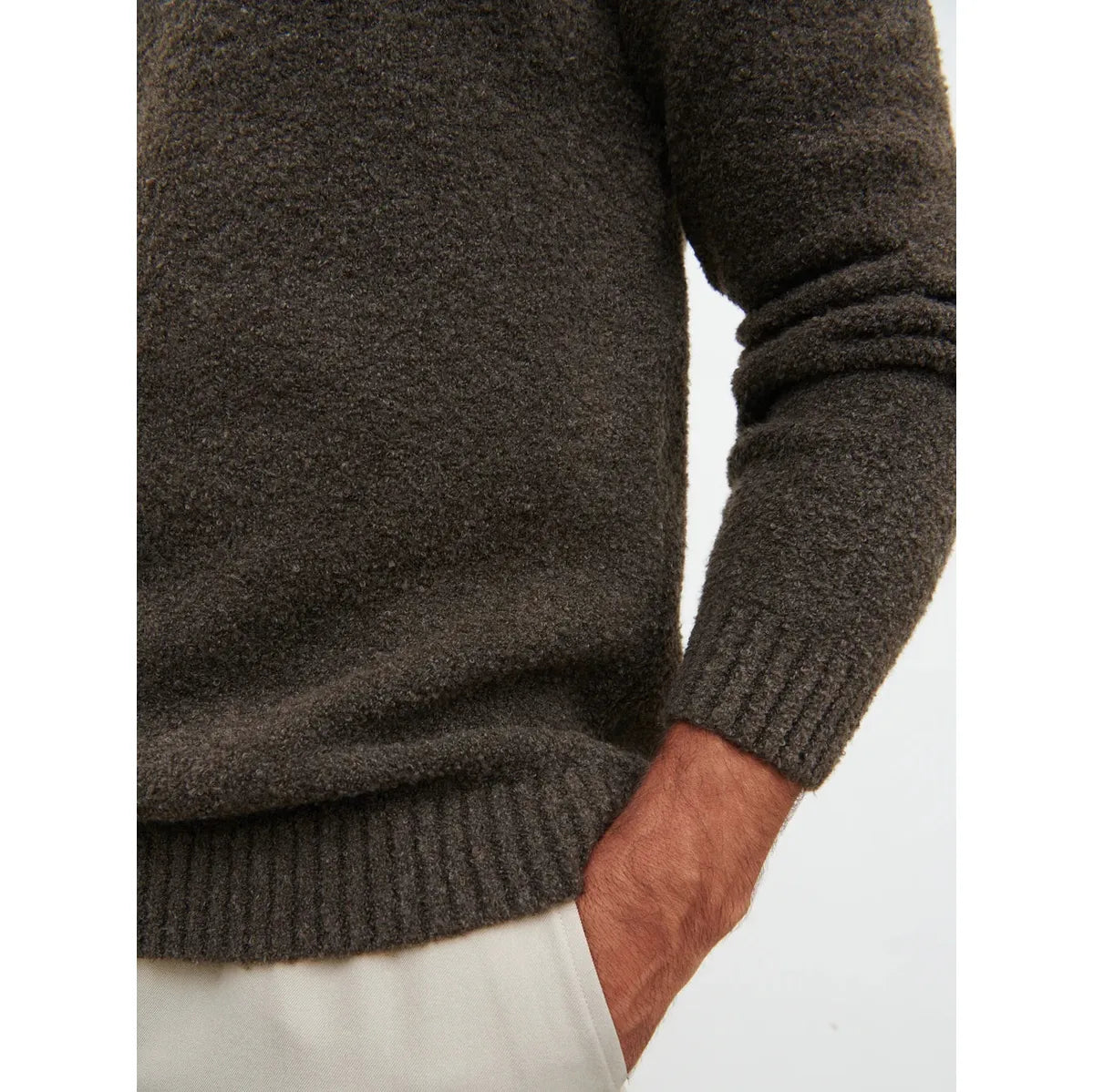 NOBL Cameron Crew Neck Jumper Brown