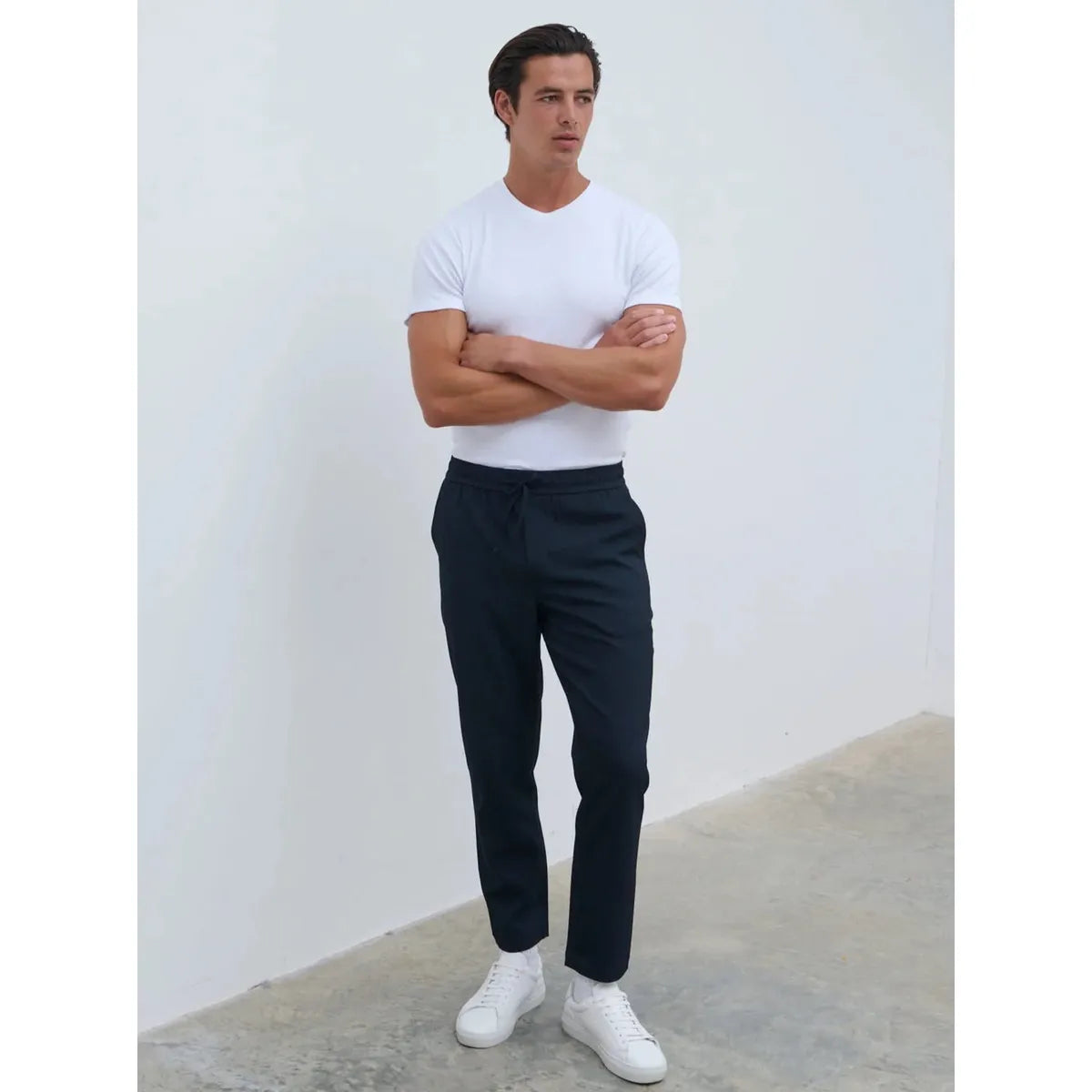 NOBL Hudson Drawstring Trousers Navy
