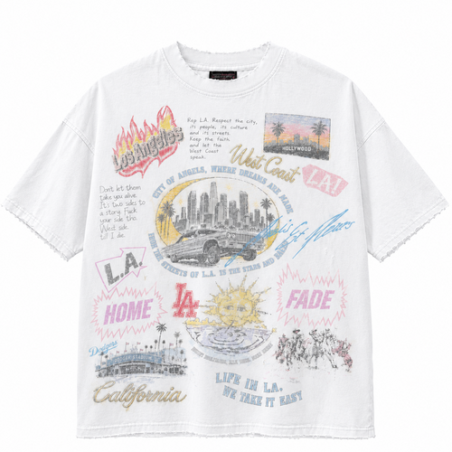 Amis et Fleurs California Dreaming T-Shirt in Vintage White