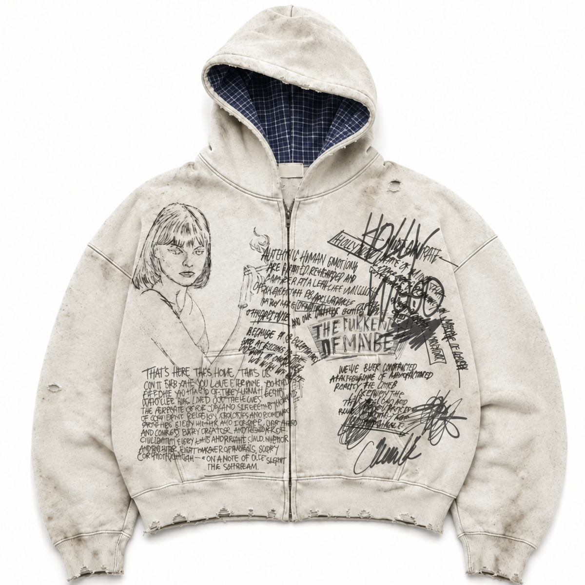 AMÏS ET FLEÚRS “Save LA” Zip Hoodie